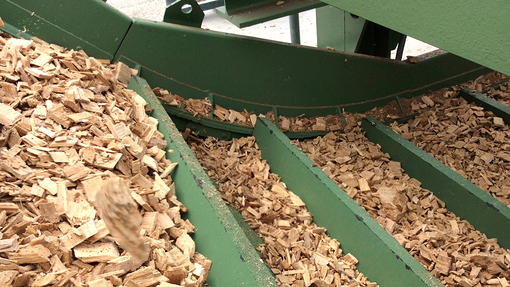 Chain conveyor - Wood chips transport with a conveying width of approx. 1.500mm